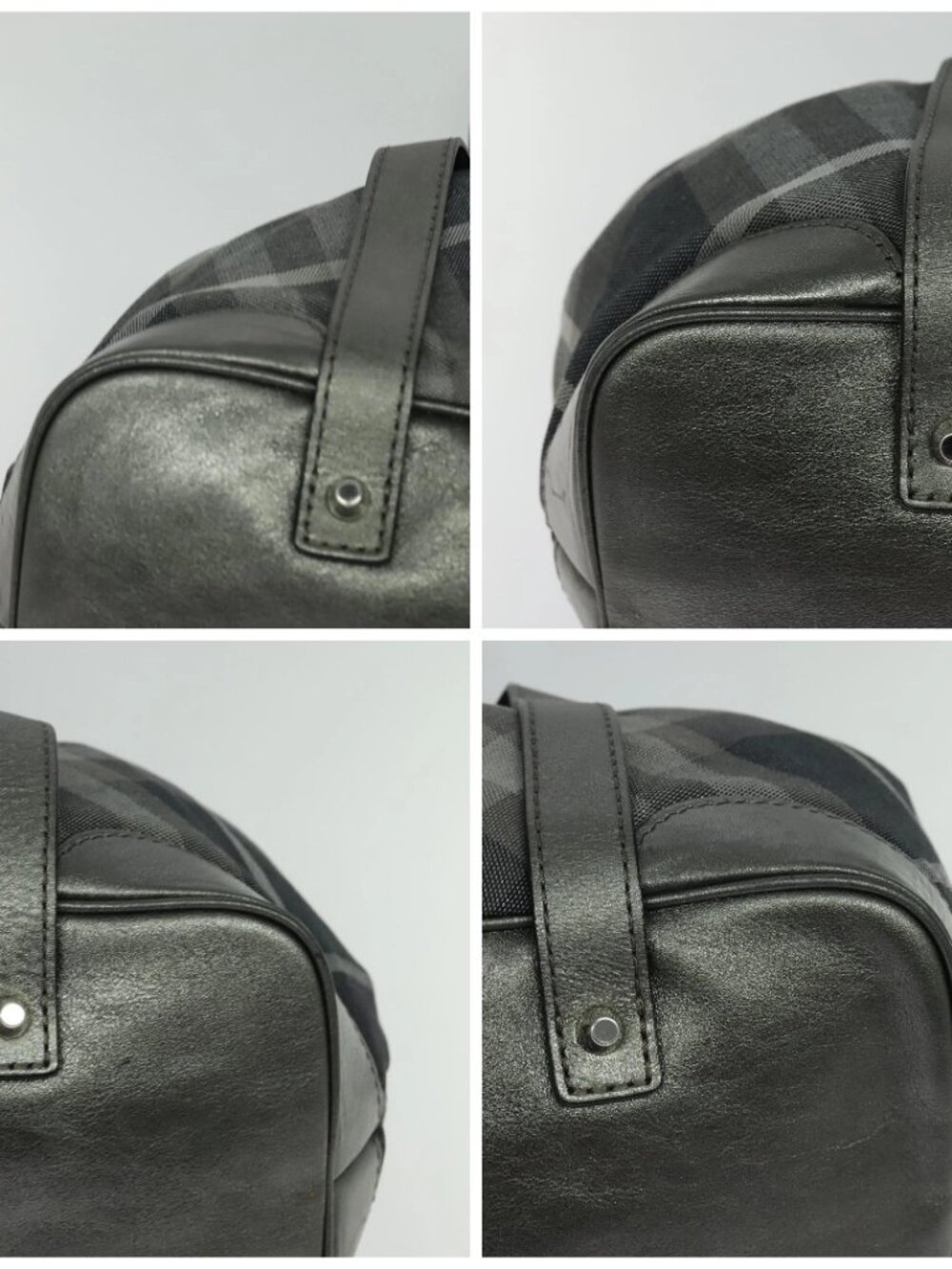 BURBERRY Tote Bag Canvas Black Silver Auth am8188 - Picture 14 of 16